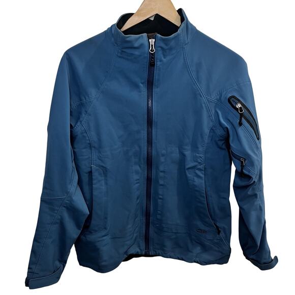 Outdoor Research Women's Motiva Jacket Medium Blue Softshell Full Zip Hiking - Picture 1 of 9